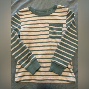 Striped Teal and Cream long sleeve shirt